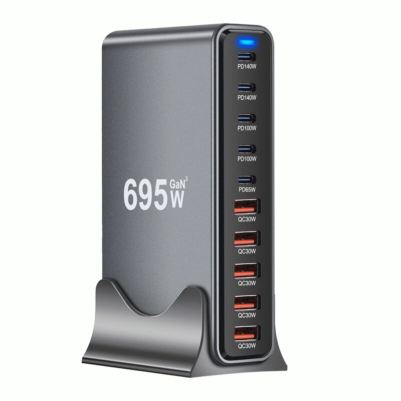 US Plug - [GaN Tech] Bakeey YMX-695W 695W 10-Port USB PD Charger 5USB-A+5USB-C PD QC Fast Charging D