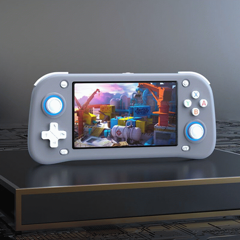 Black - XF43 64G Retro Handheld Gaming Console 4.3 Inch IPS Screen 18000+ Built-in Games 3D Hall Joy