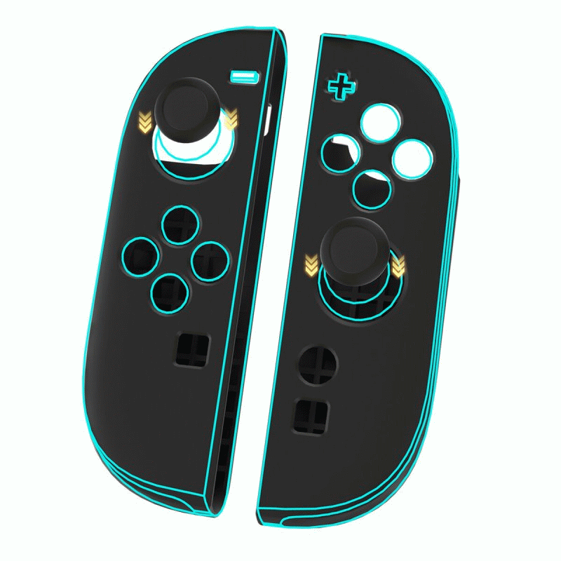 Black - JYS JYS-NS2292 Switch2 Joycon Left and Right Handle+Joystick Caps Anti-slip Shockproof Silic