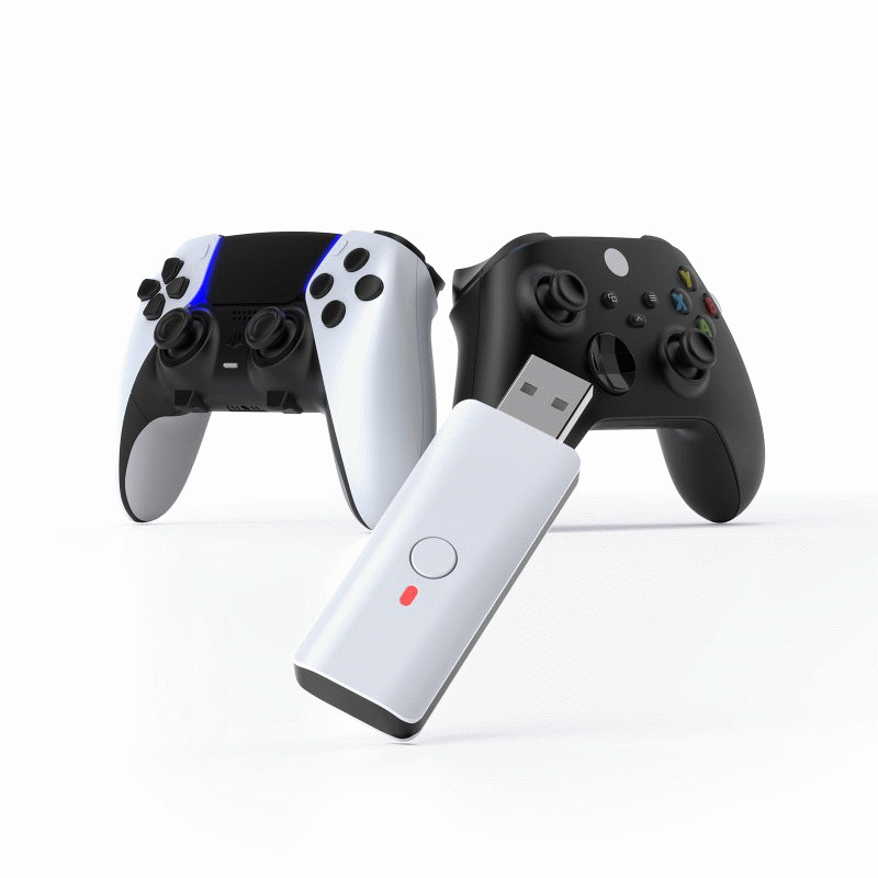 White - JYS JYS-P5119 PRO Wireless Controller Adapter bluetooth Multi-Platform PS5 Switch PC Android