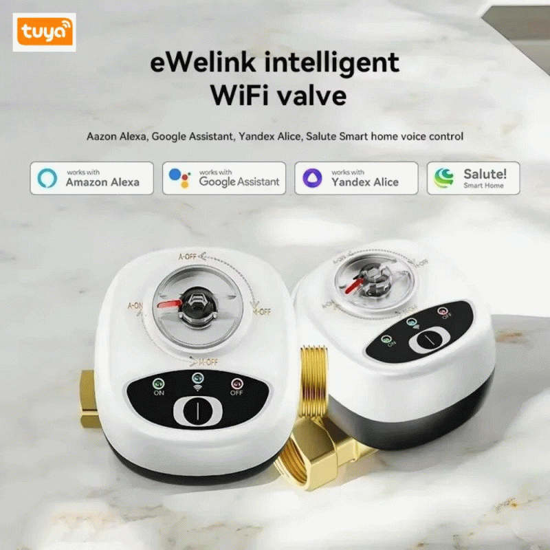 DN25 - Tuya WiFi Smart Water Valve APP Remote Control DN15/20/25 Timing & Voice Control Work With Al