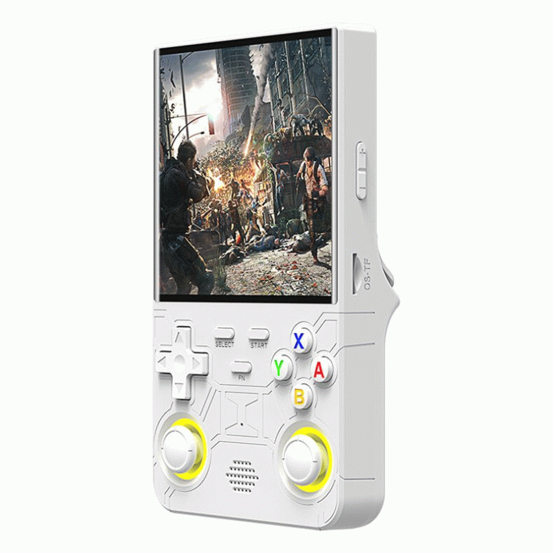 White - R36 Ultra 128G Open Source Handheld Game Console Built in 30000+Games 4-inch IPS Screen RK33