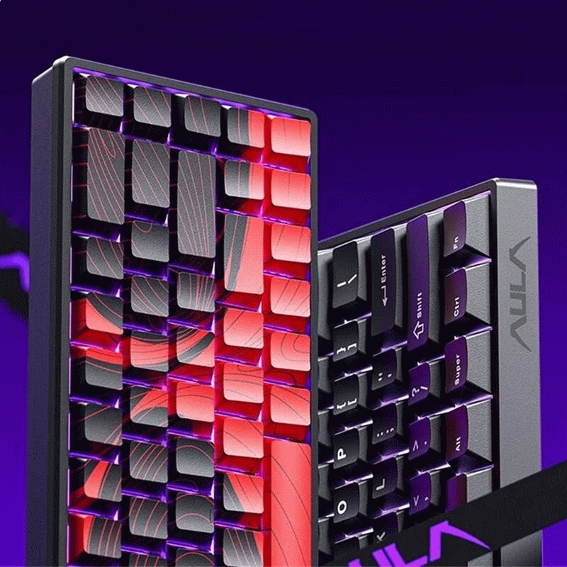 Black - AULA Win60 HE Wired Mechanical Keyboard Hall Effect Magnetic Switch RGB Hot-Swappable 8KHz P