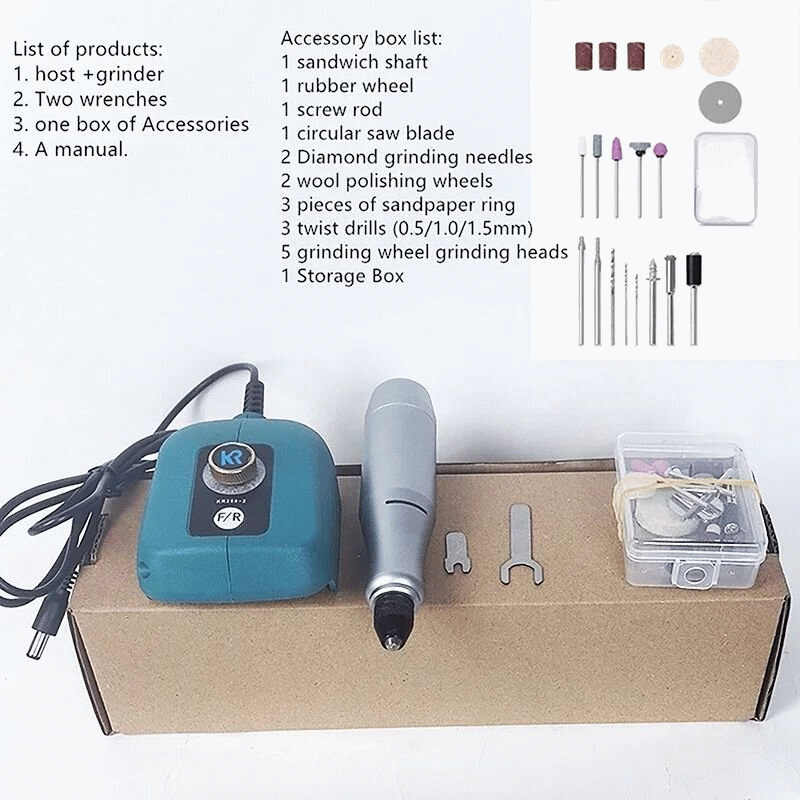 Without Battery - 40W Mini Rechargeable Electric Grinder No-load Speed 18000r/min Variable Speed Rot