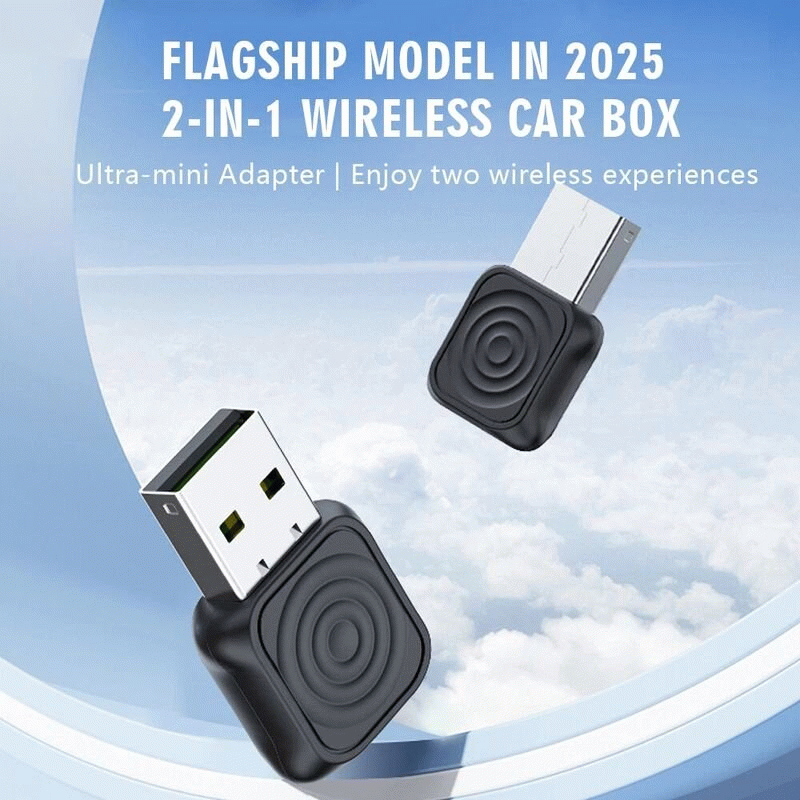 Black - Mini Ultra Wireless USB Adapter for Car CarPlay Android Auto Stability and Convenience Plug