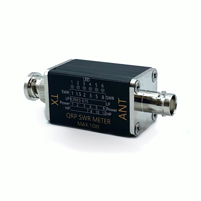 SO239 Connector - 1- 30mhz 10W Standing Wave Meter Power Meter with 6 LED Indicators Portable SWR Me