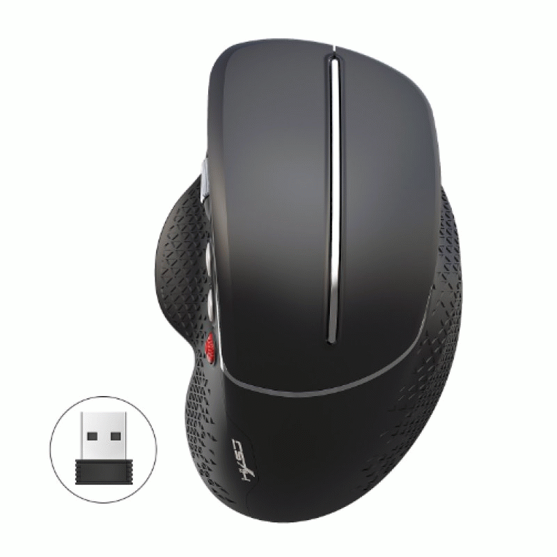 Silver gray - HXSJ T32 2.4G Wireless Vertical Gaming Mouse 1200-4800 DPI Aluminum Side Roller 6 Keys