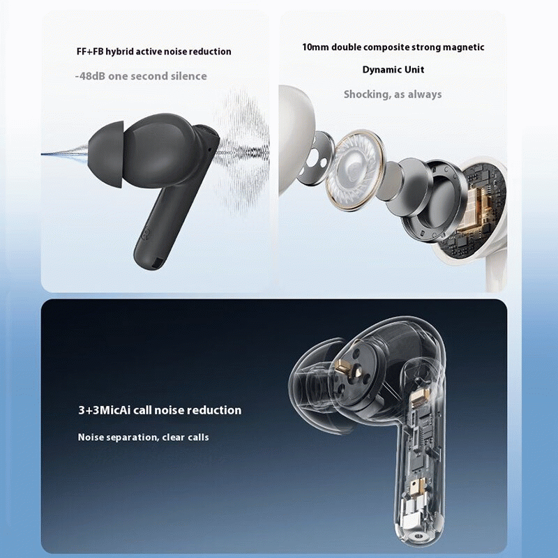 Grey - EDIFIER X5 EVO TWS Earbuds bluetooth V6.0 Earphone Dual ANC FF+FB -48dB Depth Noise Cancellin
