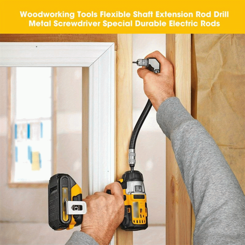 Black - Right Angle Flex Shaft Drill Extension Attachment 90 Degree Adjustable Flexible Bits Screwdr