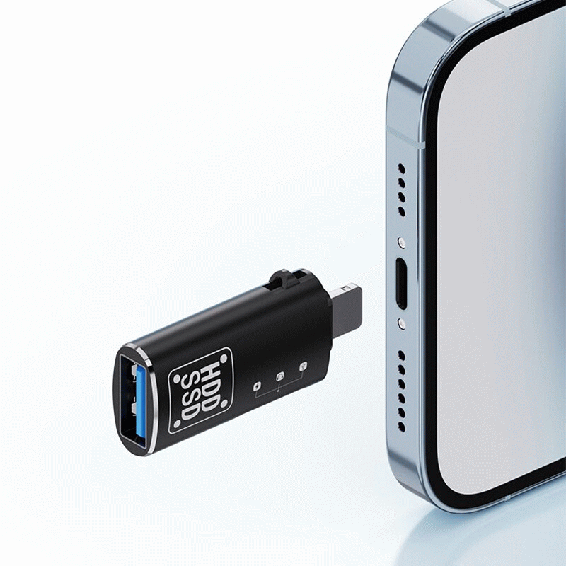 Type-C(Silver) - Type-C to Lightnings OTG Adapter Fast Data Transfer Fast Charging Supported Type-C