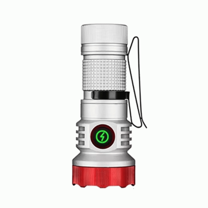 White - F473 7*XPG LED Powerful Mini Keychain Flashlight 1 Modes EDC Torch Aluminum Alloy 1Colorful