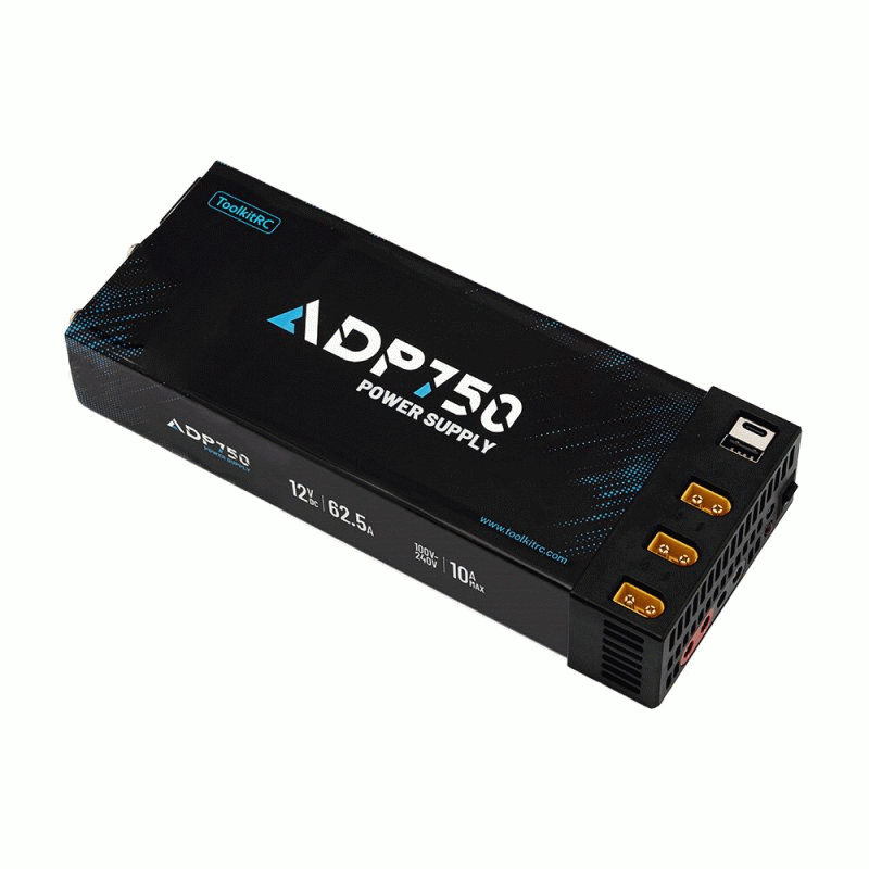 AU Plug - ToolkitRC ADP750 750W 12V 62.5A Smart Power Supply 7 Port Versatile Multi-port Output with