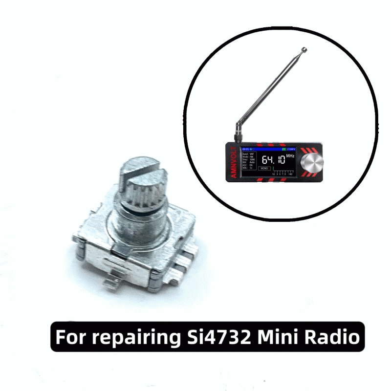 Silver - MINI SI4732 Radio Plum Blossom Shaft Rotary Encoder 20-Step 360 Degree Switch 10mm Shaft Sm