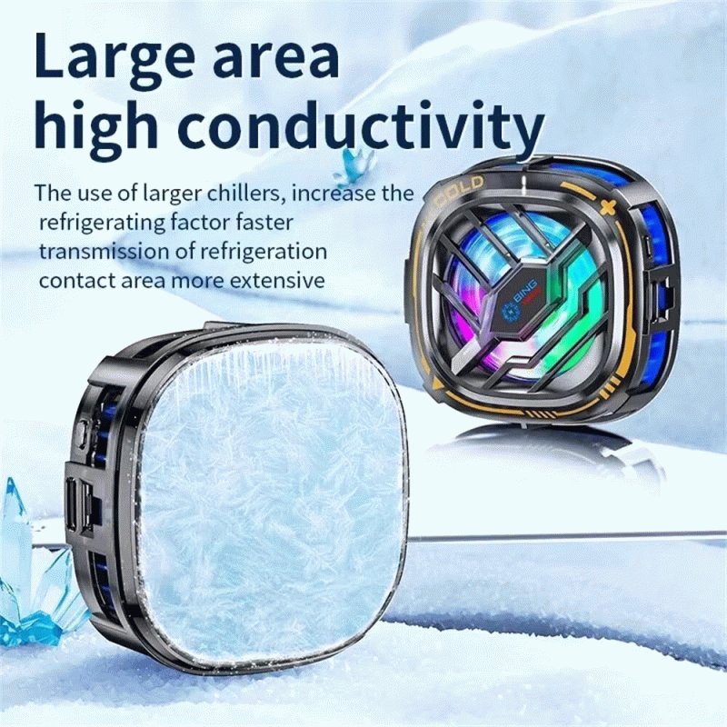 Black Gold - 2-in-1 Magnetic Mobile Radiator Cooling Fan for iPhone Tablet Galaxy Huawei Mobile Phon