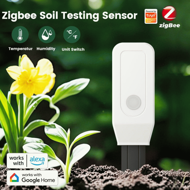 zigbee3.0 - Tuya WiFi/Zigbee3.0 Smart Soil Moisture Tester Thermometer Hygrometer Gardens Farms Lawn