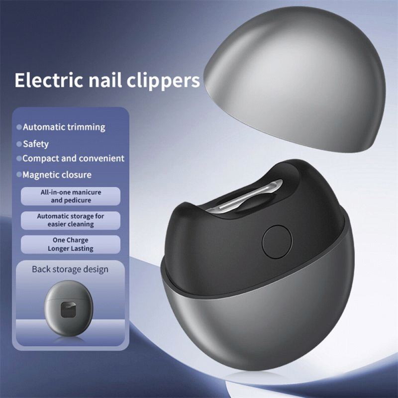 White - Portable USB Rechargeable Electric Nail Clippers M5 Safe Low Noise Type-C Charging for Home