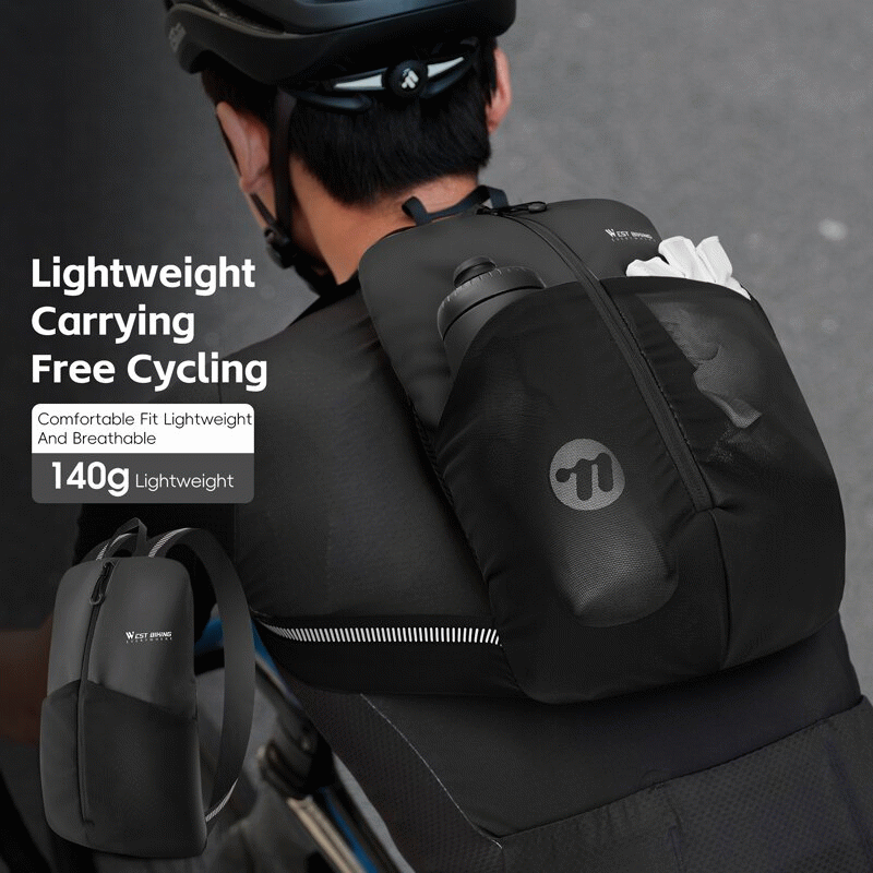 Khaki - WEST BIKING 3L Reflective Warning Cycling Backpack Comfort Fit Lightweight Breathable Portab