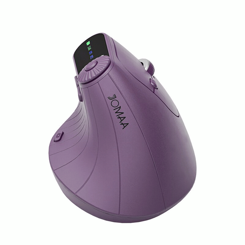 Purple - Vertical Ergonomics Wireless Mouse 2.4G/bluetooth 1000-2400DPI Type-C Rechargeable Silent M