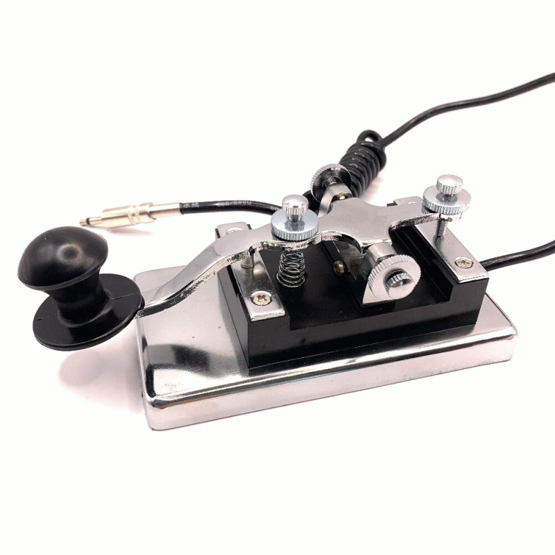 Silver - K4 Morse Code Key Stainless Steel Manual CW Keyer 0.8kg Heavy Stable Design Upgraded 3.5mm