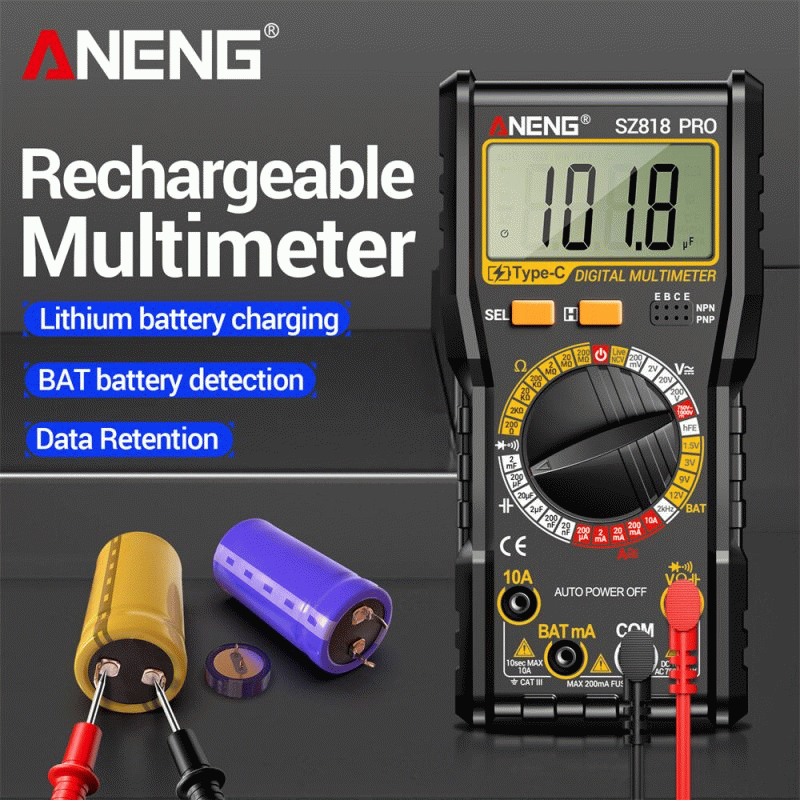 SZ818 PRO - ANENG SZ818 SZ818PRO Digital Multimeter True RMS 1000V Voltage 10A Current Measurement R