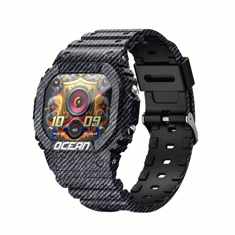 Blue - LOKMAT OCEAN 1.75-inch HD Screen Built-in LED Flashlight Compass AI Voice Assistant 30M Water