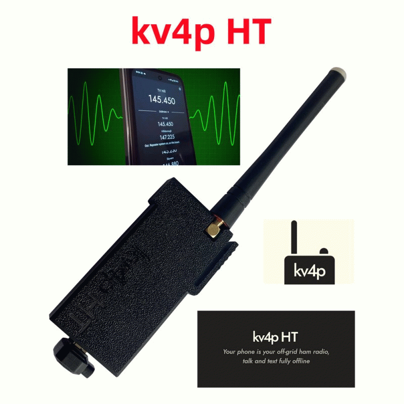 Black - KV4P HT VHF Amateur Radio Module USB C Transceiver Ham Radio Support Voice APRS Text Messagi