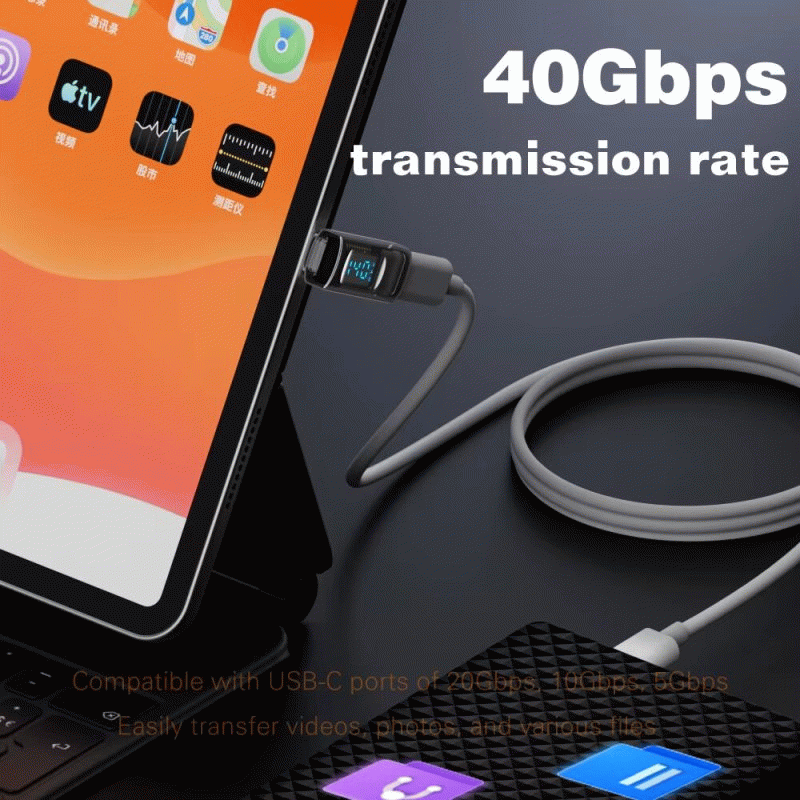 C Female to C Male(Bending-Black) - 90 Degree USB-C Adapter Right Angle U Shape USB4 Type-C Adapter