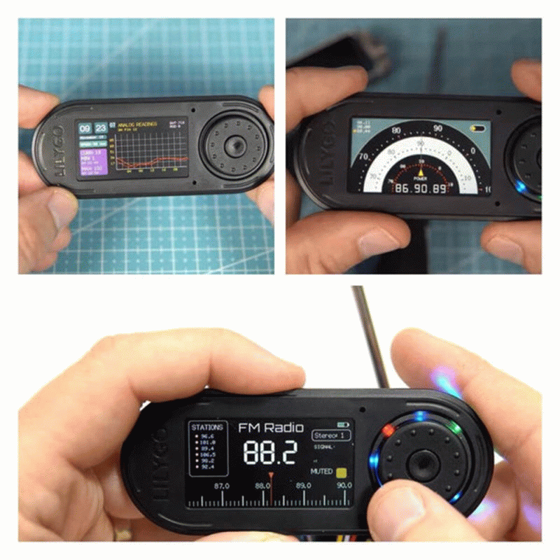All Black(with base)K209 - LILYGO T-Embed ESP32-S3 Custom Control Panel Macro Knob Embeddable Develo