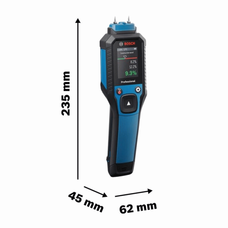 Black - for Bosch GMP 2-15 Professional Moisture Meter IP65 Waterproof Accurate Humidity Tester for
