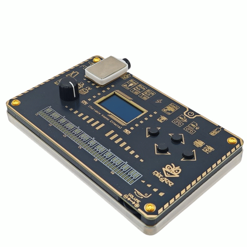 Black - Kazoo Synthesizer Effect Processor 24Bit 48kHz Adjustable Sampling Rate Rechargeable Compati