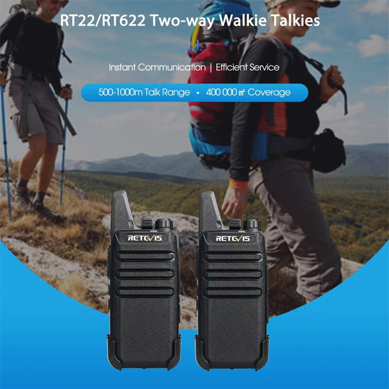 EU Band+No Plug - 2pcs/Pack Retevis RT22/RT622 Mini Walkie Talkie VOXFunction USB PMR 446 FRS 462 Li