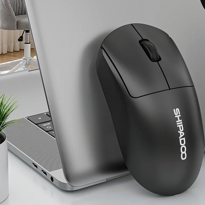 Black - SHIPADOO W200 2.4G Wireless Mouse 1000DPI Ergonomics Laptop Tablet Desktop Gamer Mice Plug a