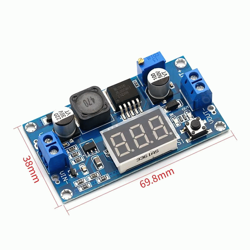 Blue - XL6009 Adjustable Boost Converter Module DC-DC 5-35V Output 3-32V Input High Efficiency Power