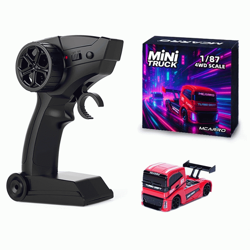 Black - MCARRO MC081 1:87 Mini RC Car Support App Remote Controlled LED Light Vehicle Desktop Toys M