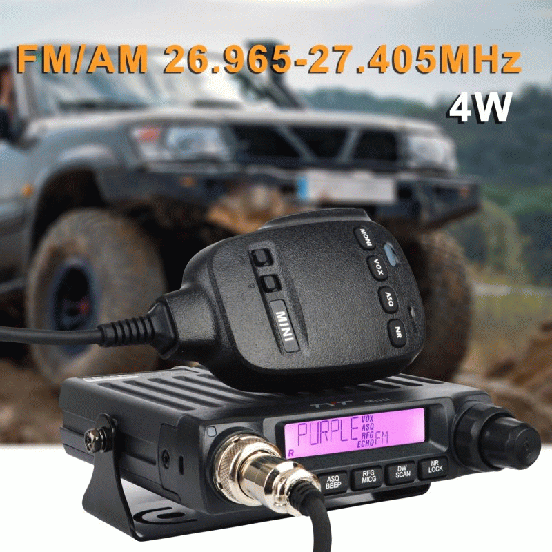 Black - TYT CB Mini Radio 27MHz Mobile Transceiver 40 Channels FM AM Modulation 4W Compact European