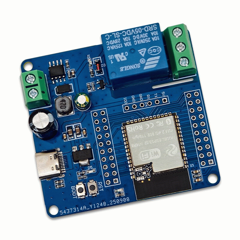 1CH - ESP32-S3 Single Channel Relay Module DC 5-60V WiFi Bluetooth Control Compatible with Arduinos