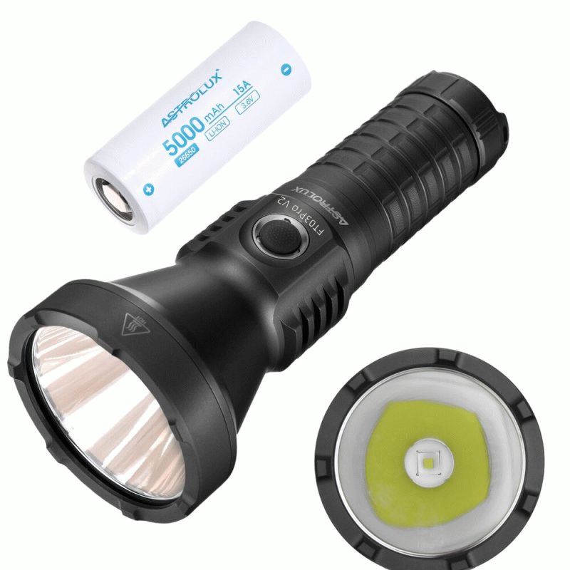 With Battery - Astrolux FT03 Pro V2 SFT90X LED 6100LM 1411M High Lumen Thrower Flashlight USB-C Rech