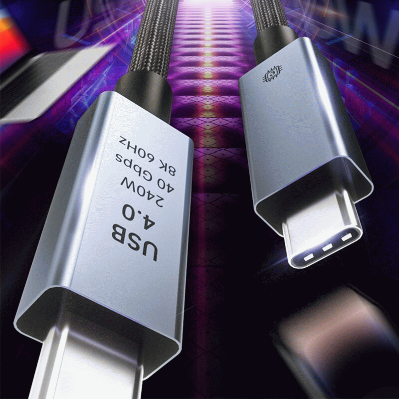 1M - 5A PD240W Type-C to Type-C USB4 Cable Compatible with Thunderbolt3 Support 8K at 60Hz 40Gbps Hi