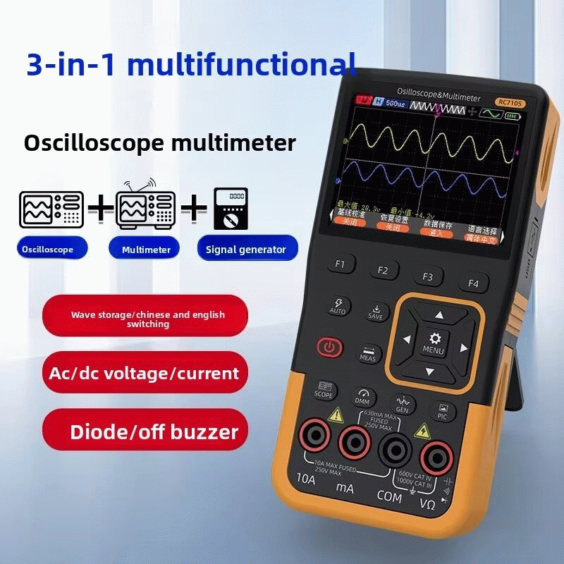 Dual oscilloscope probe - RC7105 3-in-1 Oscilloscope Multimeter Signal Generator Portable Device Hig