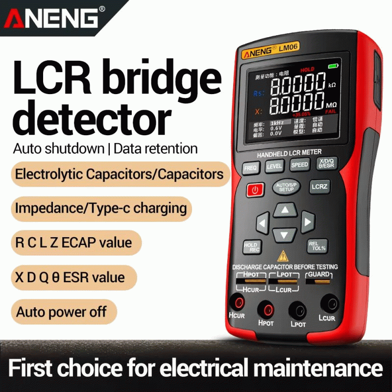 upgrade - ANENG LM06 LCR Meter High Precision Capacitance Inductance Resistance Tester 2.8 Inch TFT