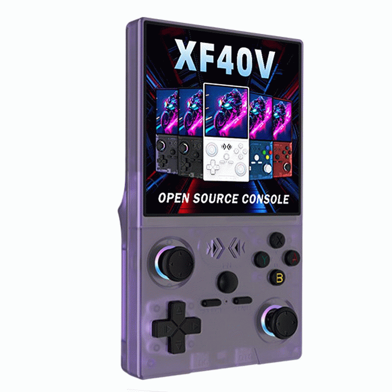 White - [128G] XF40V Handheld Game Console with 4 Inch IPS HD Screen RK3326 RGB Joysticks Open Sourc