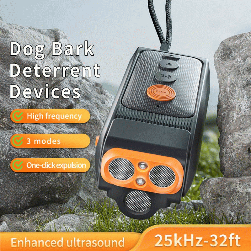 Black - DR32B Ultrasonic Dog Bark Control Device 900mAh Battery 25KHz Frequency Handheld Anti-Barkin