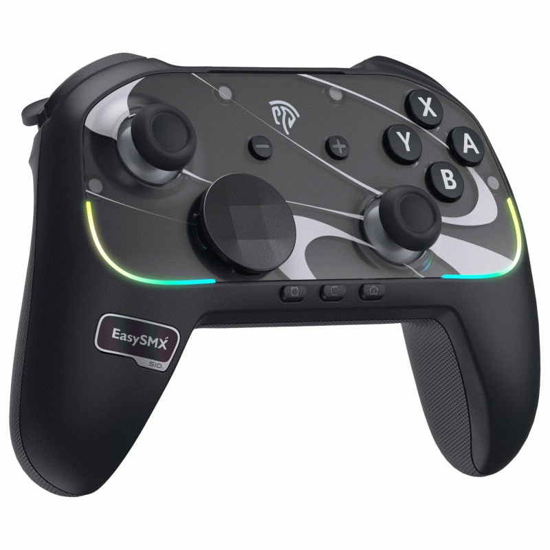 Black - EasySMX S10 Wired bluetooth Gamepad TMR Joystick RGB Controller Compatible with Switch 2/PC/