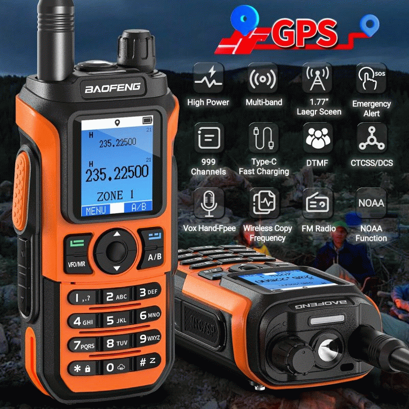 Grey - Baofeng UV-21 Pro V3 High Power Multi-Band Handheld Walkie Talkie with bluetooth APP Programm