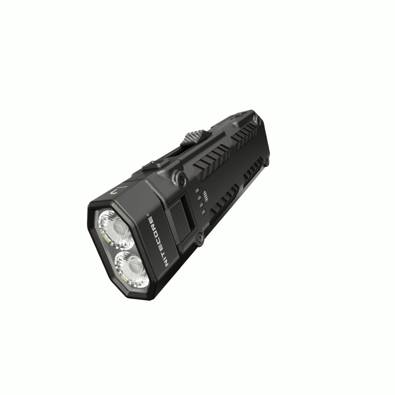 Black - Nitecore EDC09 1600 Lumens EDC Flashlight 102 Rotating Swivel Head 3 Color Temperatures USB-