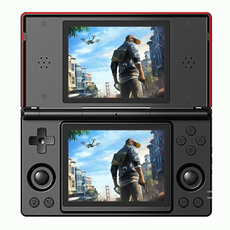 Black Red - [128G] Anbernic RG DS Handheld Game Console 5000+ Games Dual Screen Android 14.0 4-Inch