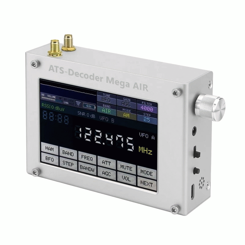 Silver - HamGeek ATS-Decoder Air V4.2x 4inch Si4735 Full Band Radio Receiver FM RD AM Bluetooth with
