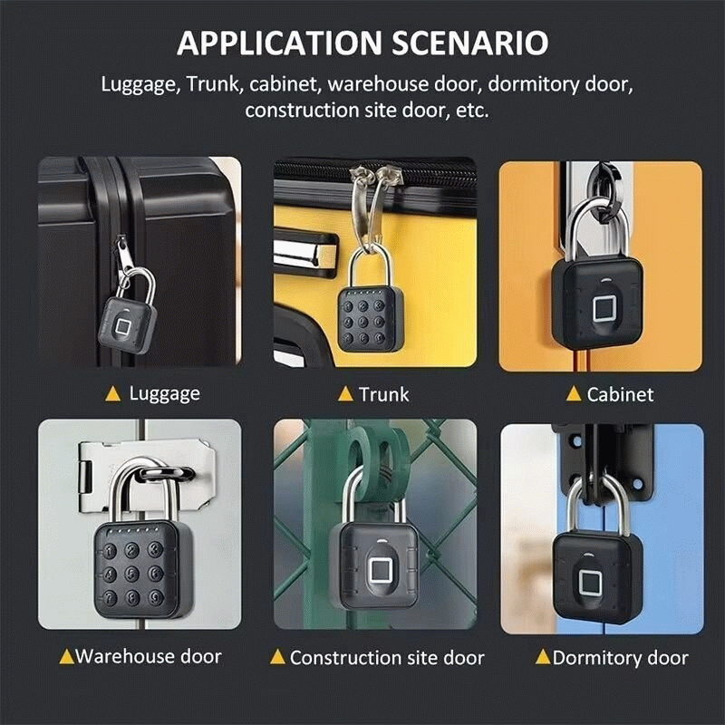sy13 - RAYKUBE SY12/SY13 Tuya Smart Padlock IP67 Waterproof Bluetooth Fingerprint Password Lock for