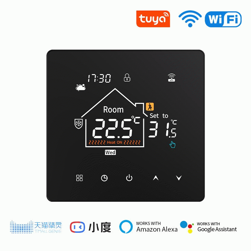 3A - K7 Tuya Smart WiFi Thermostat with LCD Touch Screen for Electric/Water Heating Weekly Programma