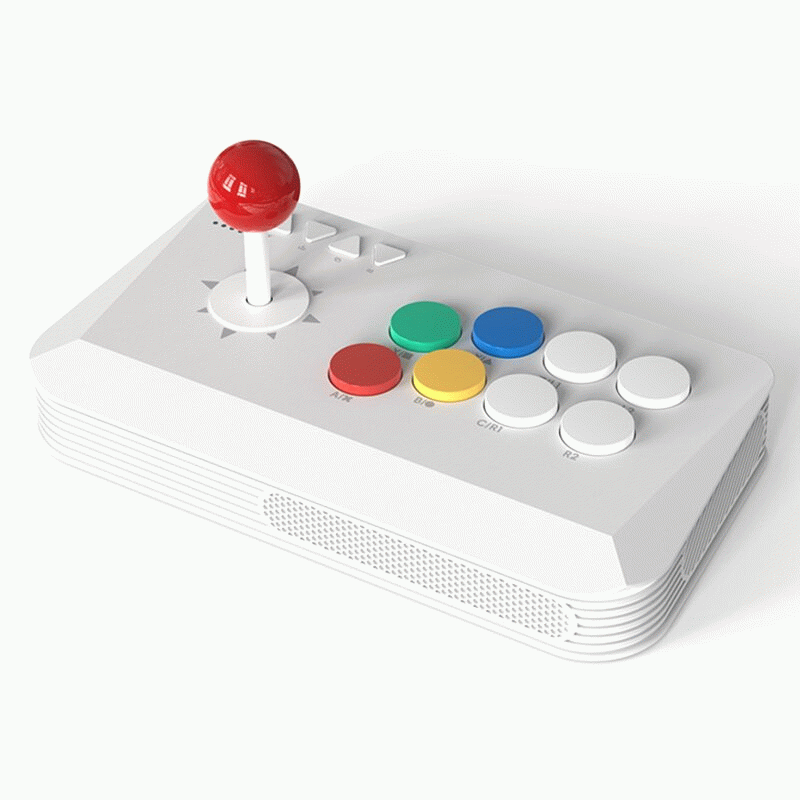 White - DATA FROG Y5A Three Mode Arcade Fighter Stick for PC Android iOS Switch PS3 Linux with Blue